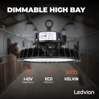 Ledvion LED Hallenstrahler 150W - Philips Driver - Netzschalter - 120° - 175lm/W - 3000K - IP65 - Dimmbar - 5 Jahre Garantie