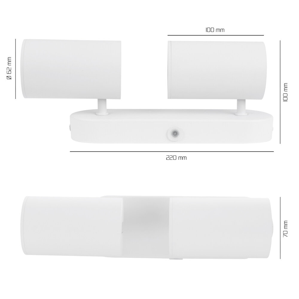 Ledvion LED Deckenstrahler Weiß Duo - Dimmbar - 3W - 4000K - Neigbar