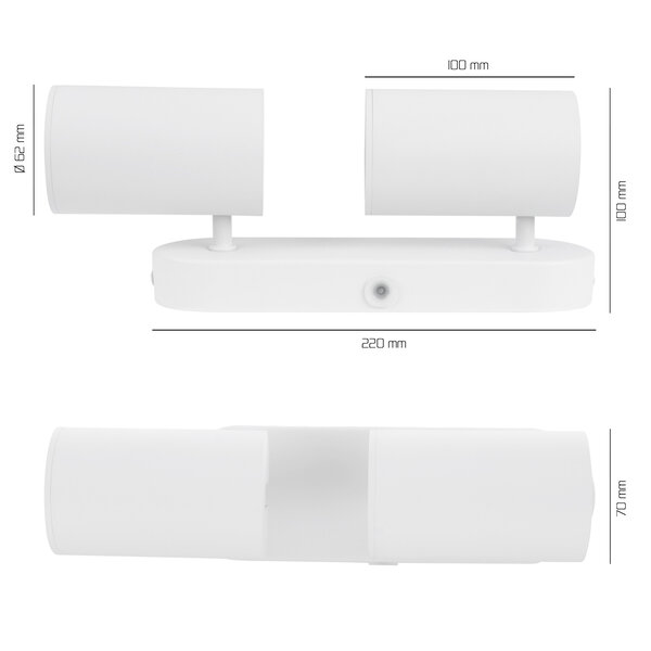 Ledvion LED Deckenstrahler Weiß Duo - Dimmbar - 3W - 4000K - Neigbar