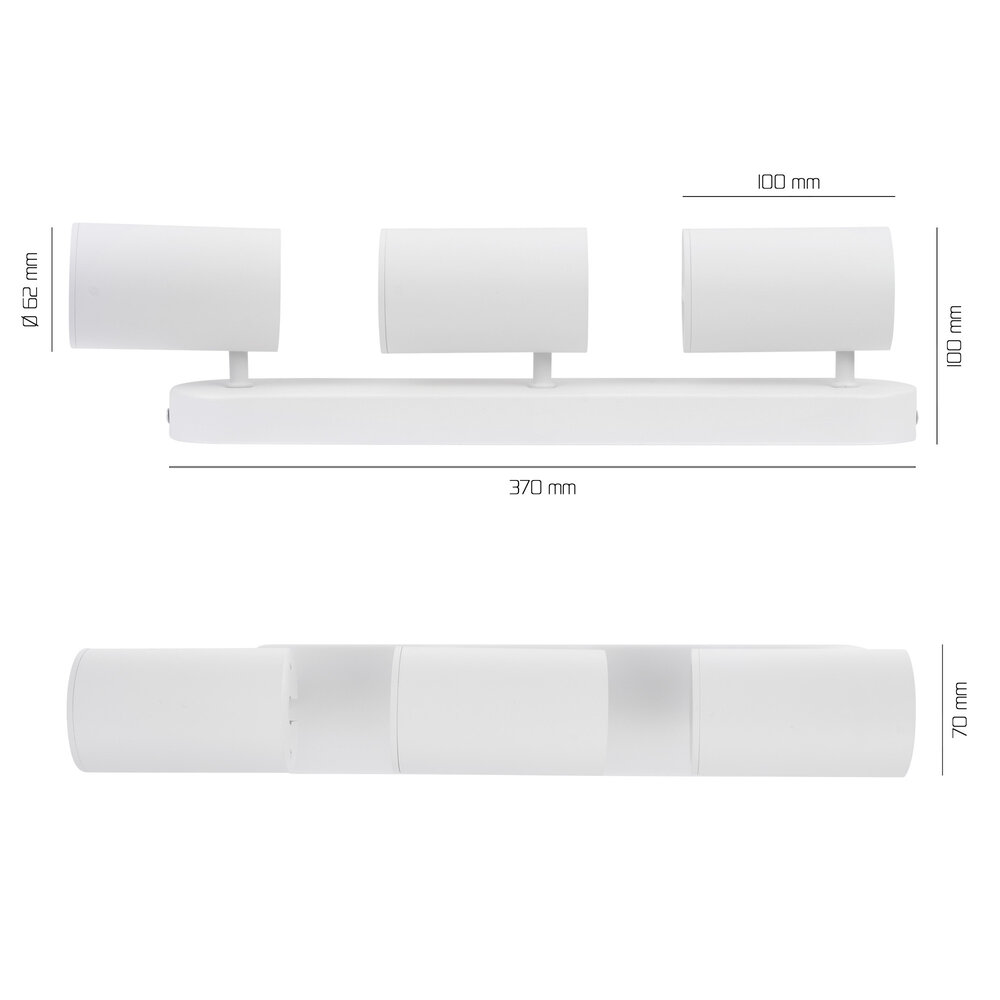 Ledvion LED Deckenstrahler Weiß Trio - Dimmbar - 3W - 2700K - Neigbar
