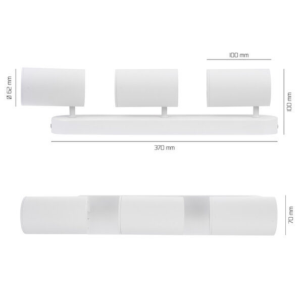 Ledvion LED Deckenstrahler Weiß Trio - Dimmbar - 3W - 2700K - Neigbar