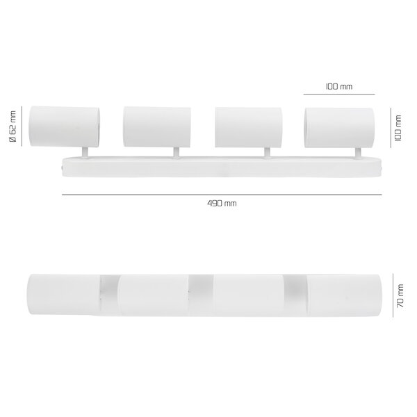 Ledvion LED Deckenstrahler Weiß 4-licht - Neigbar - GU10 Fassung