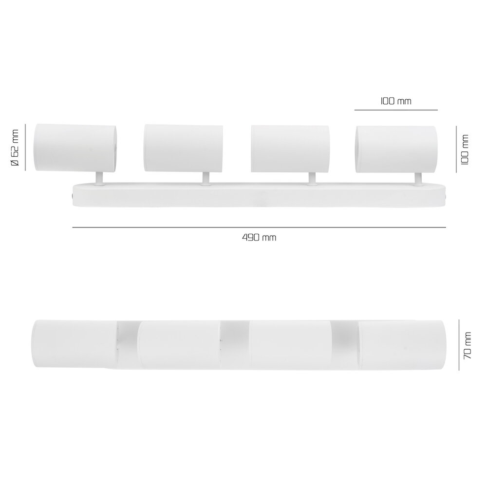 Ledvion LED Deckenstrahler Weiß 4-licht - Dimmbar - 3W - 4000K - Neigbar
