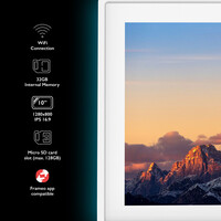 Tiqvi Digitaler Bilderrahmen - WLAN und Frameo App - Bilderrahmen 10 Zoll - Touchscreen - Weiß