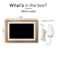 Tiqvi Digitaler Bilderrahmen - WLAN und Frameo App - Bilderrahmen 10 Zoll - Touchscreen - Holz