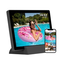 Tiqvi Digitaler Bilderrahmen - WLAN und Frameo App - Bilderrahmen 10 Zoll - Touchscreen - Wiederaufladbarer 3000mAh-Akku