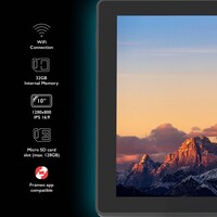 Tiqvi Digitaler Bilderrahmen - WLAN und Frameo App - Bilderrahmen 10 Zoll - Touchscreen - Wiederaufladbarer 3000mAh-Akku