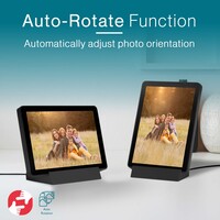 Tiqvi Digitaler Bilderrahmen - WLAN und Frameo App - Bilderrahmen 10 Zoll - Touchscreen - Wiederaufladbarer 3000mAh-Akku