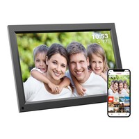 Tiqvi Digitaler Bilderrahmen - WLAN und Frameo App - Bilderrahmen 15.6 Zoll - Touchscreen - Schwarz