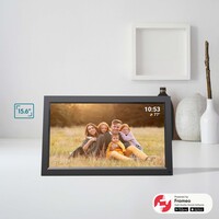 Tiqvi Digitaler Bilderrahmen - WLAN und Frameo App - Bilderrahmen 15.6 Zoll - Touchscreen - Schwarz