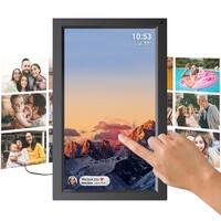 Tiqvi Digitaler Bilderrahmen - WLAN und Frameo App - Bilderrahmen 15.6 Zoll - Touchscreen - Schwarz