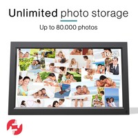 Tiqvi Digitaler Bilderrahmen - WLAN und Frameo App - Bilderrahmen 15.6 Zoll - Touchscreen - Schwarz