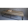 Salontafel oud eikenhout met ijzeren onderstel 170 cm