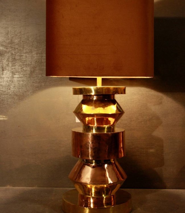 Rene Houtman Goudkleurige schemerlamp Rich met velvet lampenkap