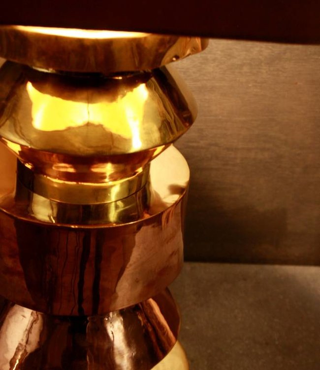 Rene Houtman Goudkleurige schemerlamp Rich met velvet lampenkap