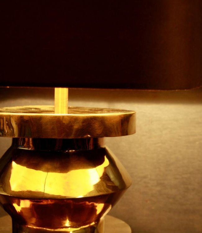 Rene Houtman Goudkleurige schemerlamp Rich met velvet lampenkap