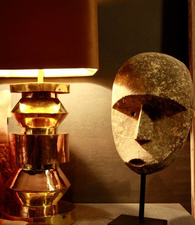 Rene Houtman Goudkleurige schemerlamp Rich met velvet lampenkap