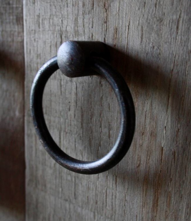 Rene Houtman Badkamermeubel eikenhout met Belgisch hardstenen blad en rivierkom