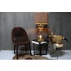Goudkleurige schemerlamp Rich met velvet lampenkap