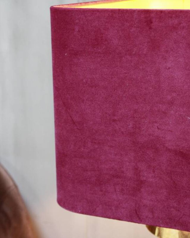 Rene Houtman Bordeaux schemerlamp Rich met velvet lampenkap en koperen voet