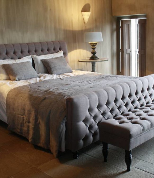 Rene Houtman Darlton Ledikant Gecapitonneerd Stof Bruin