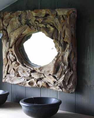 Rene Houtman Wood Spiegel Pure Nature 100 x 82 cm Gerecycled hout