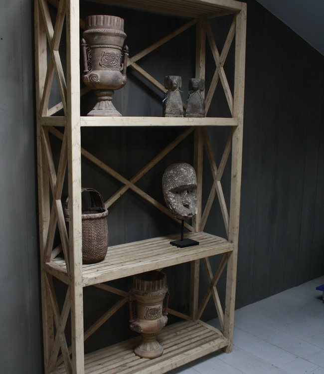 Rene Houtman Avaro Hoge Houten Open Kast 237 cm 3-vaks Ralp Lauren