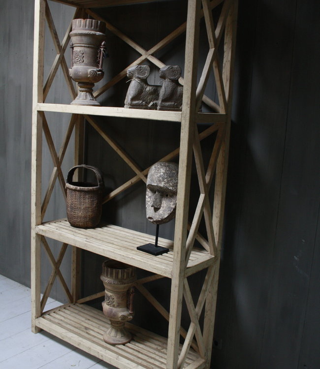 Rene Houtman Avaro Hoge Houten Open Kast 237 cm 3-vaks Ralp Lauren