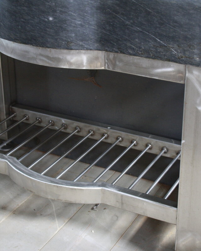 Rene Houtman Badkamermeubel RVS + Belgisch hardstenen blad 130 cm