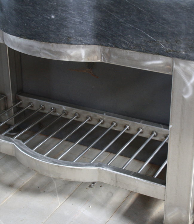 Rene Houtman Badkamermeubel RVS + Belgisch hardstenen blad 130 cm