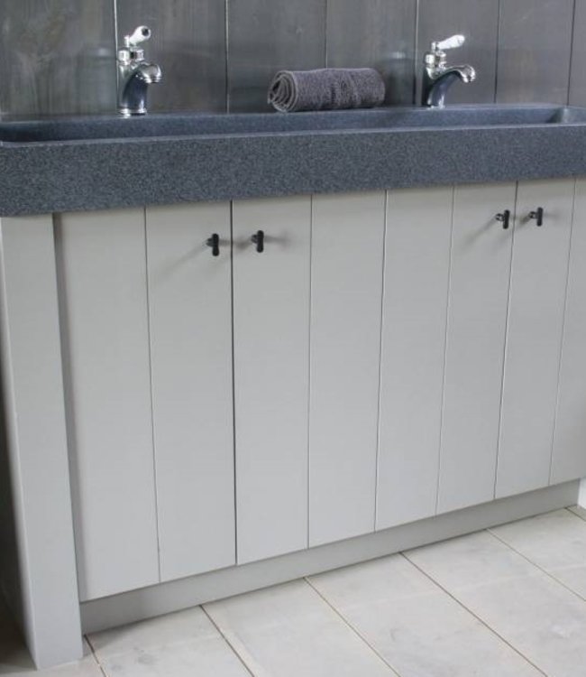 Rene Houtman Granieten wastafel 140 cm met 2 kraangaten