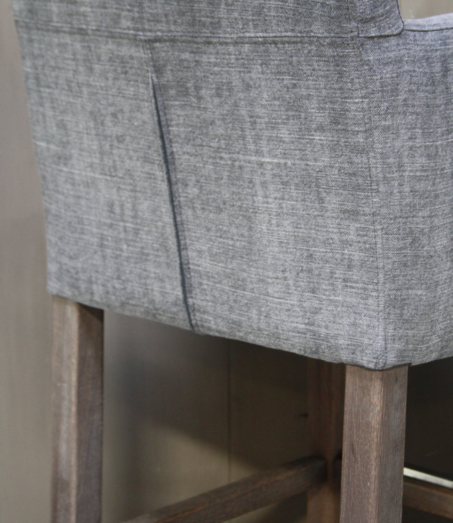 Rene Houtman Barstoel Cassan kiss stof met grijze houten poten