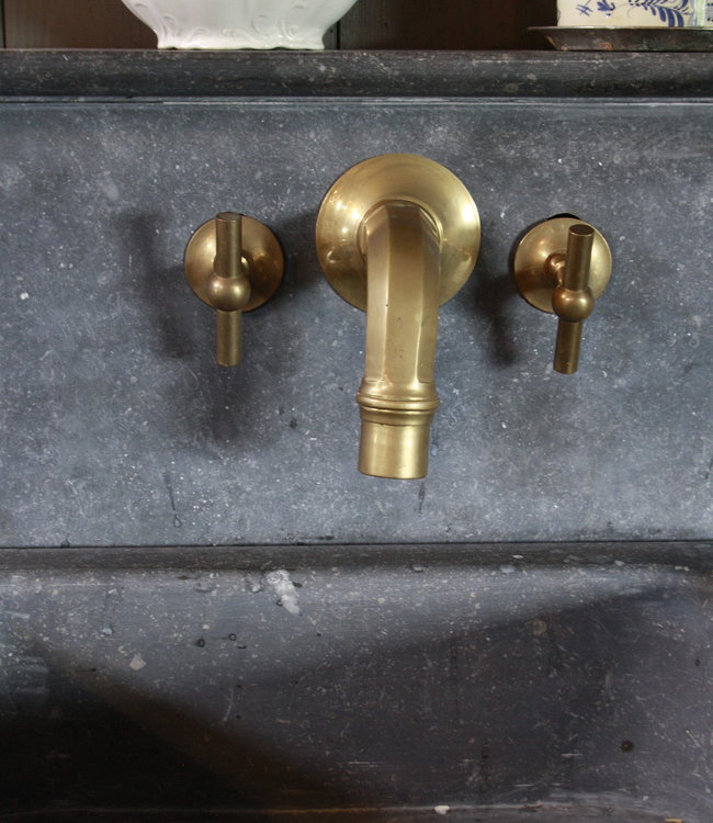 Rene Houtman Pompkraan Muurkraan Nostalgisch 3-gats kraan Brons