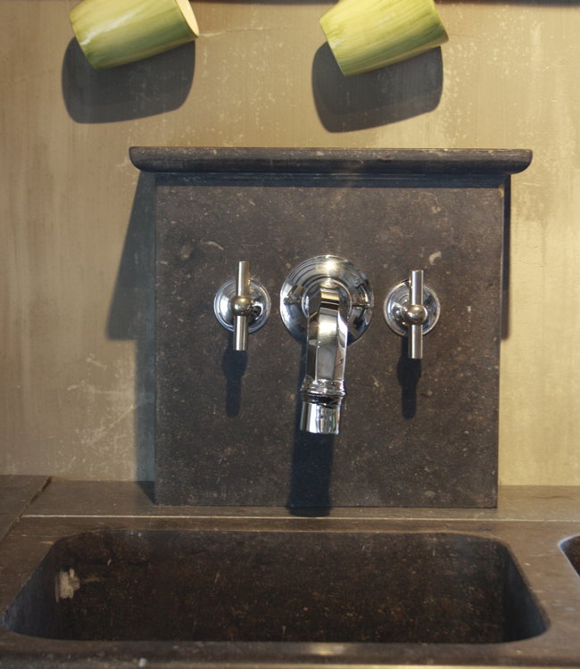 Rene Houtman Pompkraan Muurkraan Nostalgisch 3-gats kraan Chroom