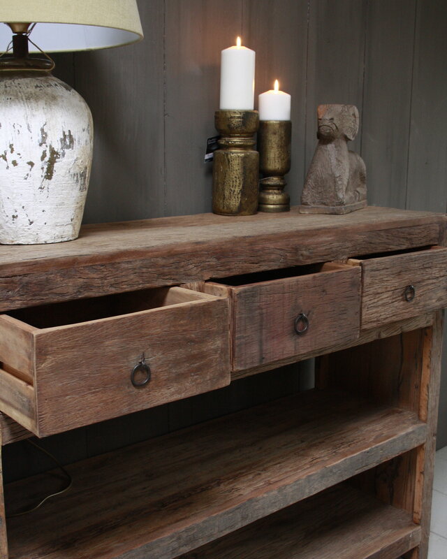 Rene Houtman Wandtafel Bassano met lades en legplanken 120 cm