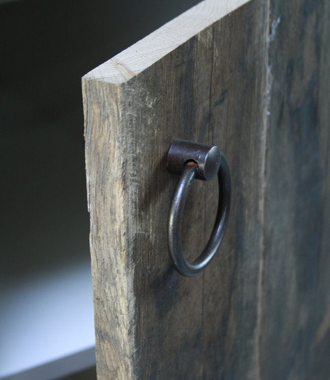 Rene Houtman Badkamermeubelset oud eikenhout met stenen trog en complete pompstraat