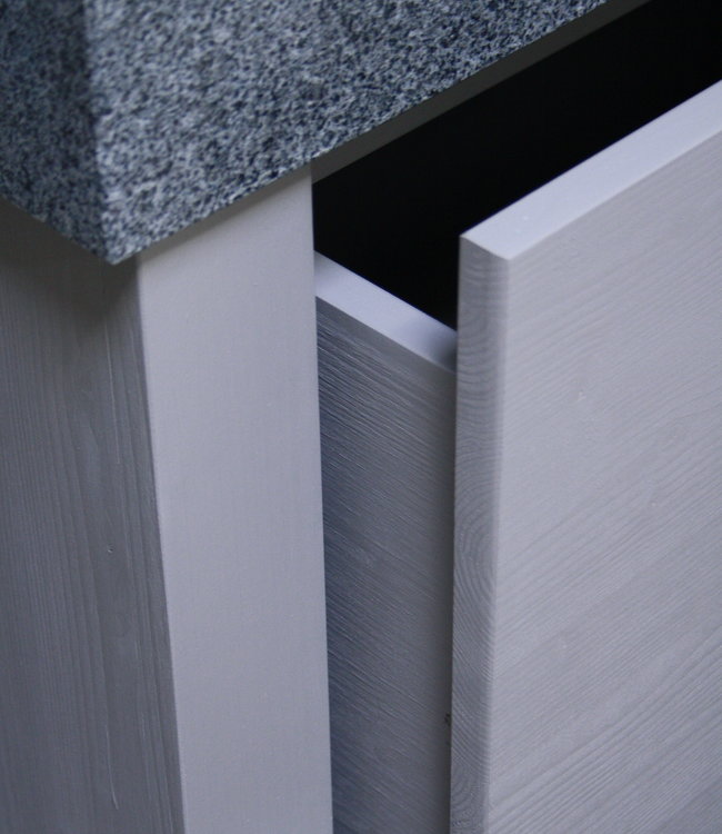 Rene Houtman Landelijk badkamermeubel grijs 140 cm met 4 lades en dubbele spoelbak