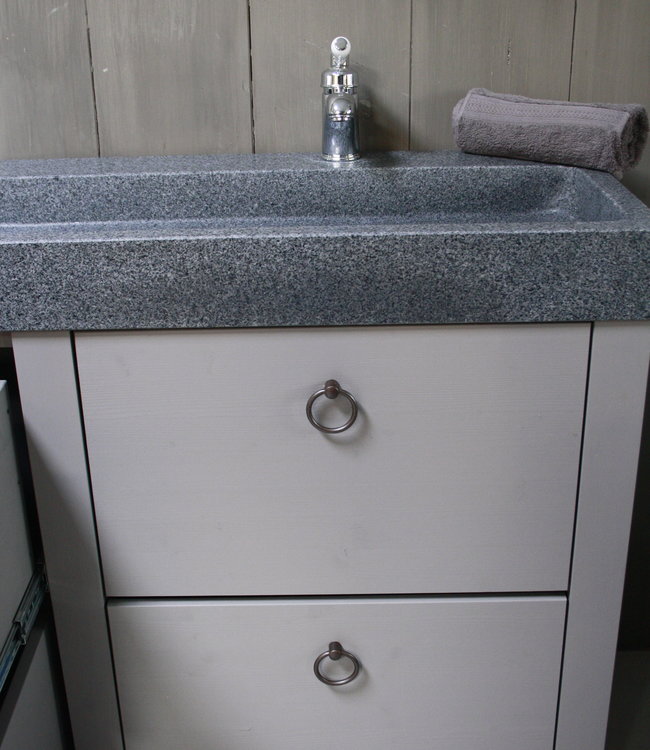 Rene Houtman Landelijk badkamermeubel grijs 140 cm met 4 lades en dubbele spoelbak