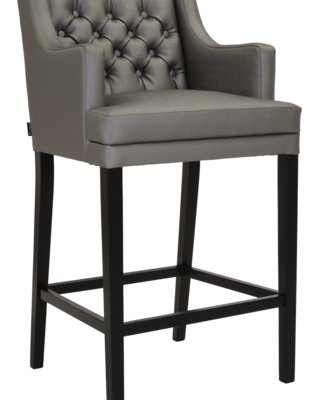 Rene Houtman Barstoel River Silkor Grey Poot Zwart 107 cm