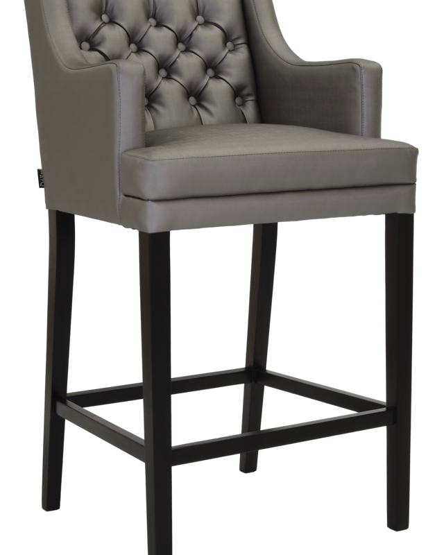 Rene Houtman Barstoel River Silkor Grey Poot Zwart 107 cm
