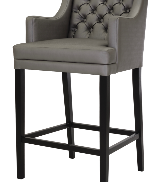 Rene Houtman Barstoel River Silkor Grey Poot Zwart 107 cm