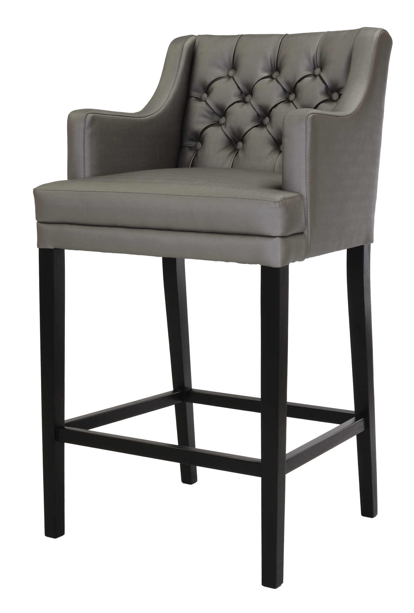 Rene Houtman Barstoel River Silkor Grey Poot Zwart 107 cm
