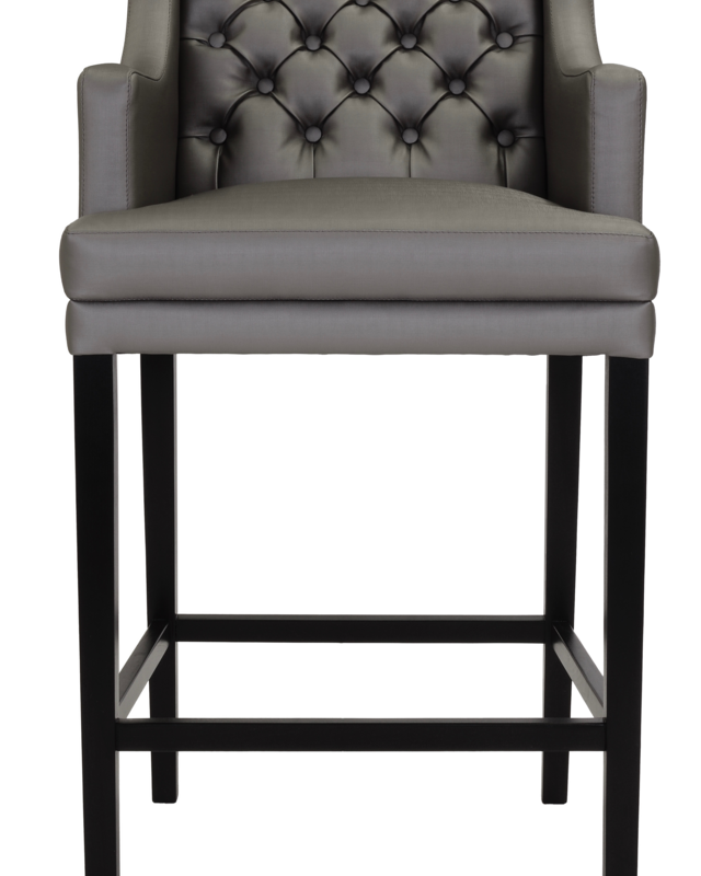 Rene Houtman Barstoel River Silkor Grey Poot Zwart 107 cm
