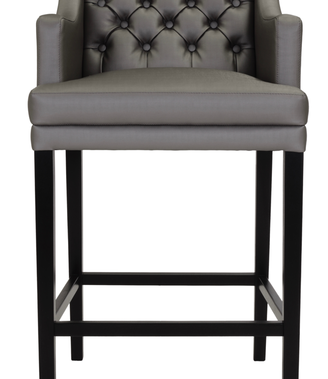 Rene Houtman Barstoel River Silkor Grey Poot Zwart 107 cm