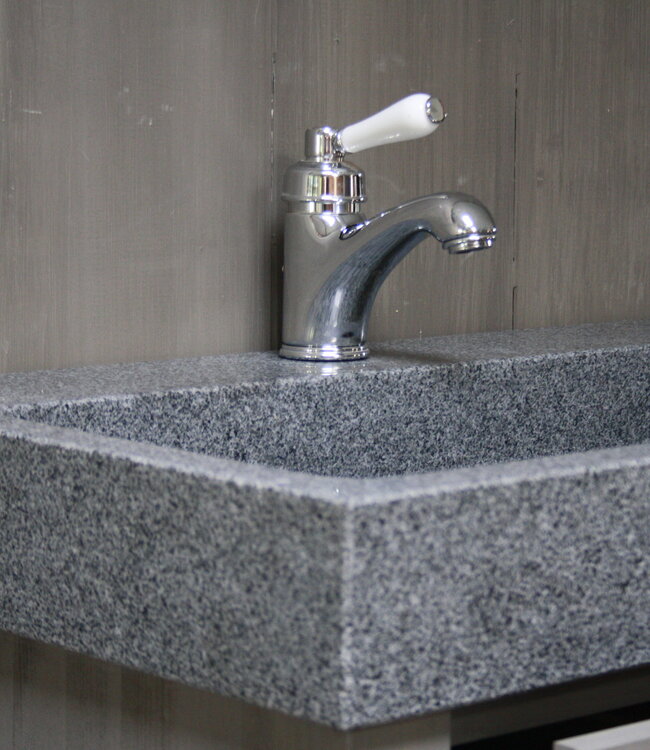 Rene Houtman Zwevend badmeubel 140 cm dubbele spoelbak 2 lades grijs