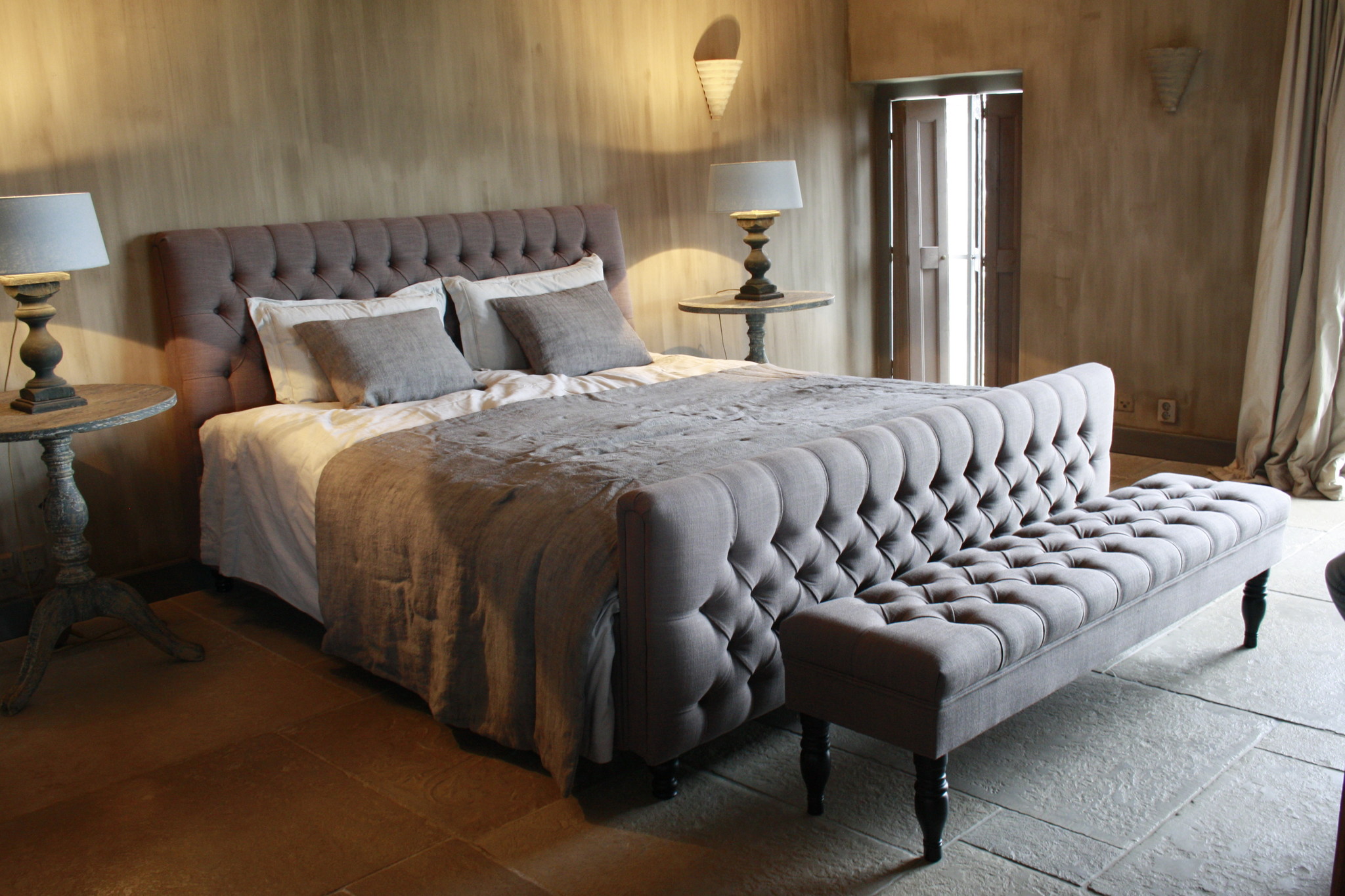 Rene Houtman Bedbankje Gecapitonneerd Bruin 160 x 40 x 47 cm