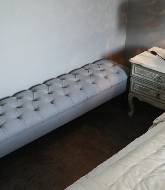 Rene Houtman Darlton Ledikant Gecapitonneerd Stof Grijs