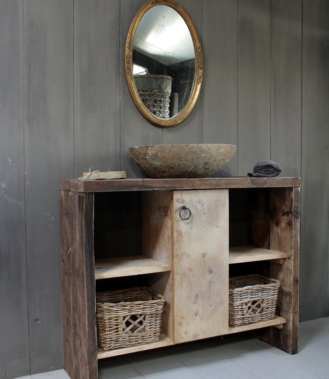 Rene Houtman Oud houten badkamermeubel/Sidetable Kelsey 110 cm