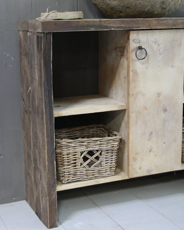Rene Houtman Oud houten badkamermeubel/Sidetable Kelsey 110 cm