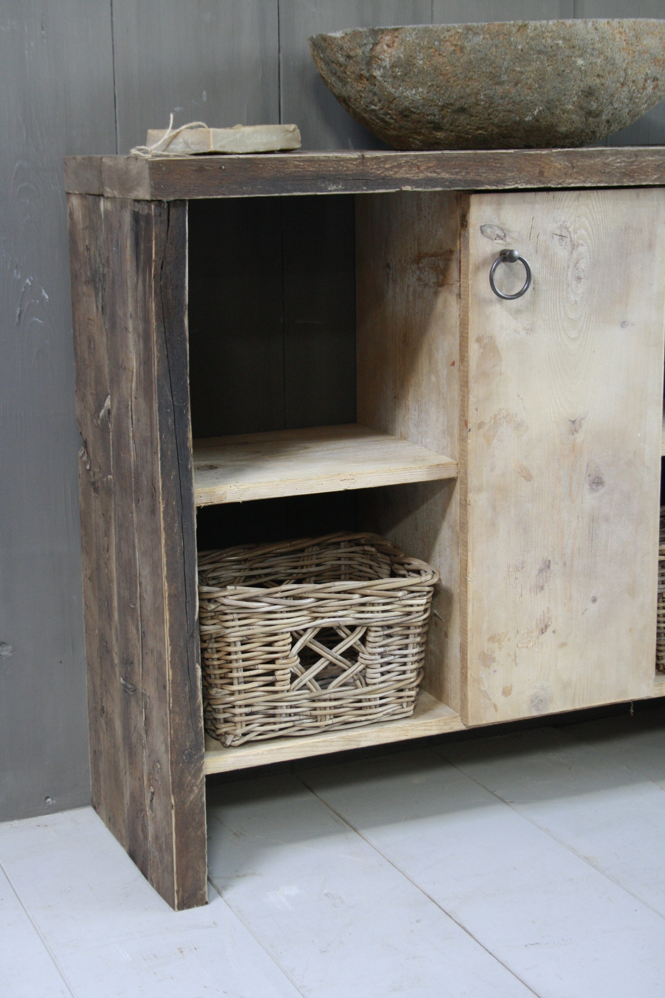 Rene Houtman Oud houten badkamermeubel/Sidetable Kelsey 110 cm
